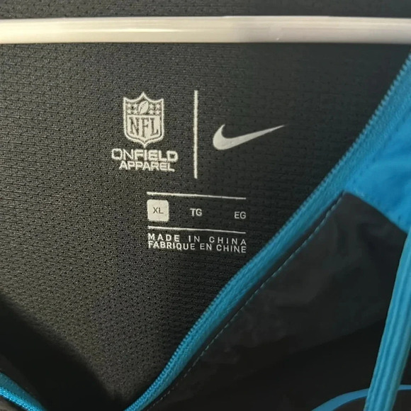 Carolina Panthers NFL Men’s XL Nike Sideline Player Quarter-Zip hooded Jacket - Picture 4 of 7
